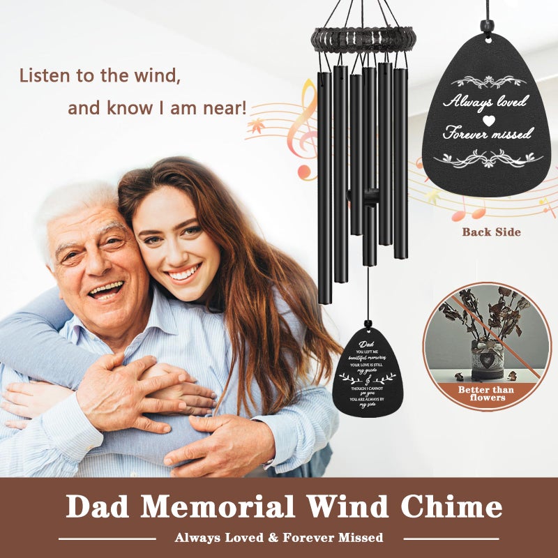 Soopau Memorial Gifts for Loss of Dad  30"" Metal Memorial Wind Chimes for Loss of Father  Windchimes in Memory of Dad  Sympathy Bereavement Gifts for Loss of Father - Image 2